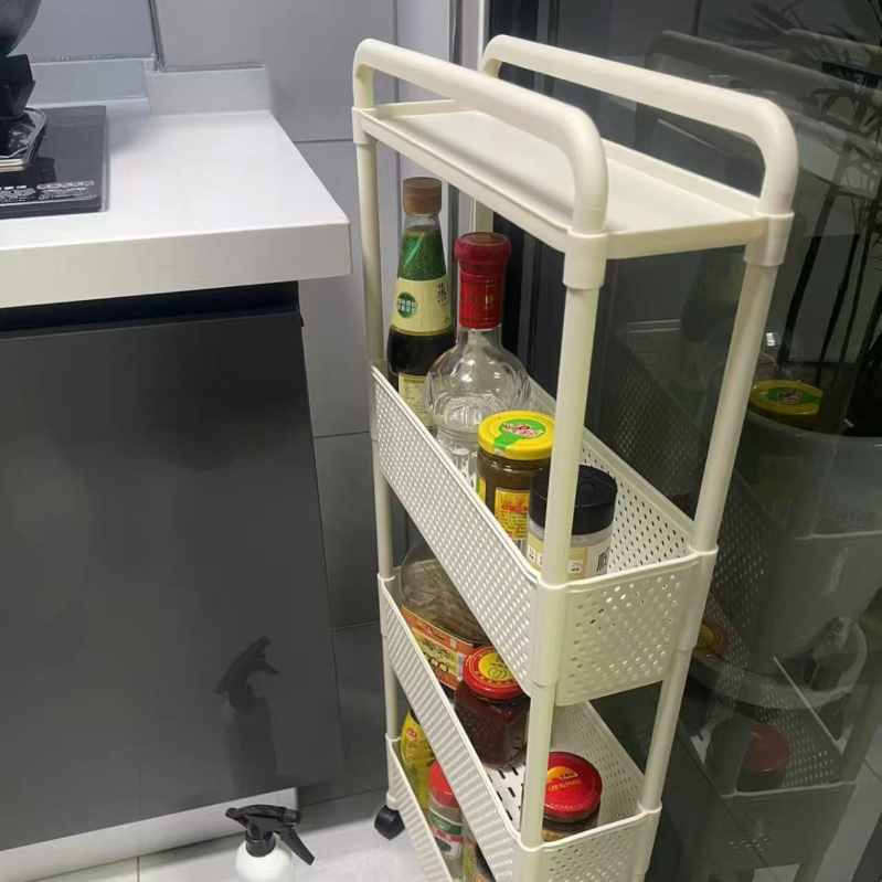 Plastični mobilni organizator za skladištenje, višeslojni rega za kuhinju i kupaonicu, košarica za povrće