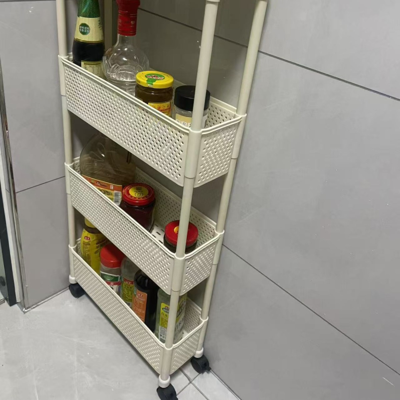 Plastični mobilni organizator za skladištenje, višeslojni rega za kuhinju i kupaonicu, košarica za povrće