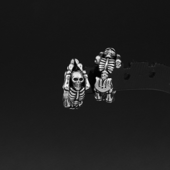 Naušnica od nehrđajućeg čelika s retro lubanjom – muški, geometrijski minimalistički punk dizajn, Halloween, unisex