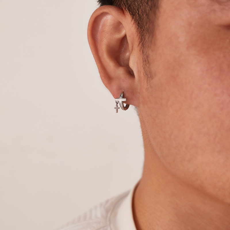 Unisex naušnice od titanske čeli, korejskog stila, minimalistički geometrijski dizajn sa cirkonijem