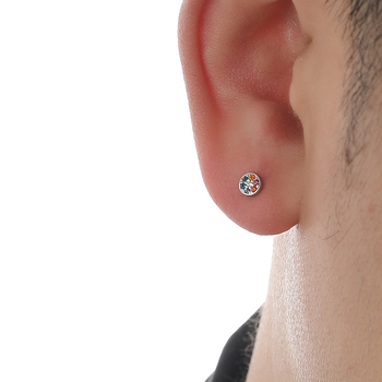 Boje kružne naušnice s 925 srebrnim iglicama, vijak zatvarač, minimalistički unisex dizajn