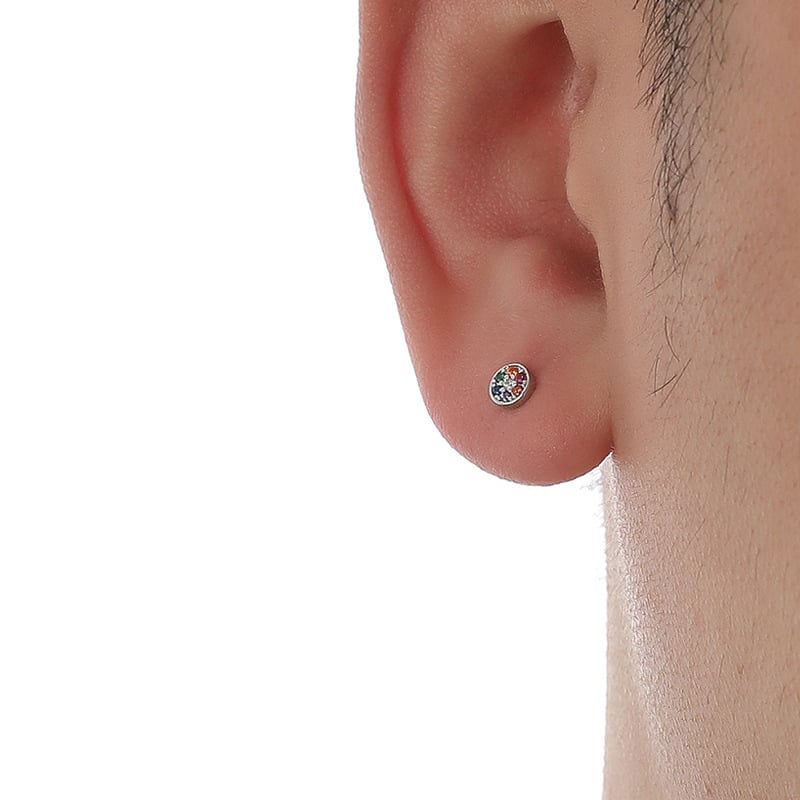 Boje kružne naušnice s 925 srebrnim iglicama, vijak zatvarač, minimalistički unisex dizajn