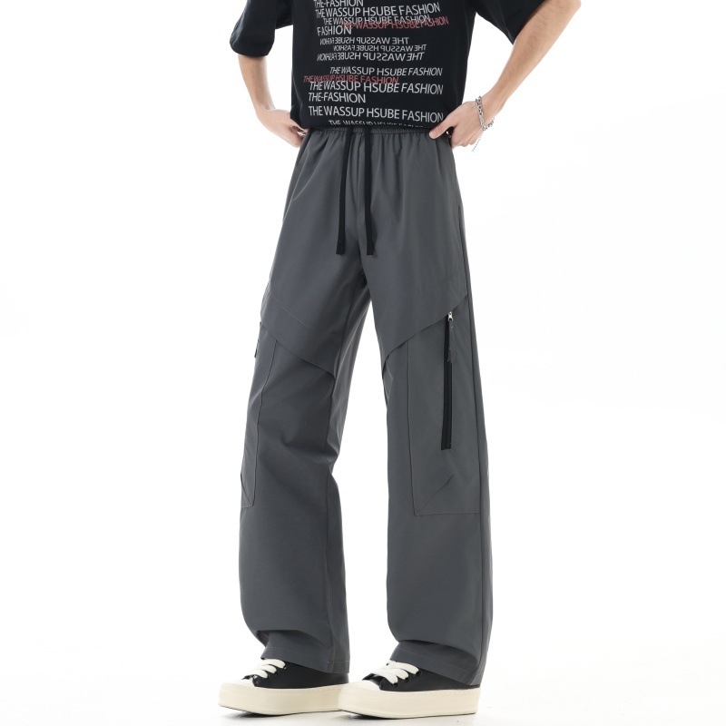 Muške udobne hlače za vanjske aktivnosti – ravne krojenje, opuštena silueta, sportski stil, za tinejdžere, proljeće–zima