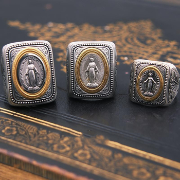 925 srebrni ručno izrađeni prsten s ugrađenim vintage motivom starog novčića, europsko-američka inspiracija, podesivi otvoreni prsten, unisex