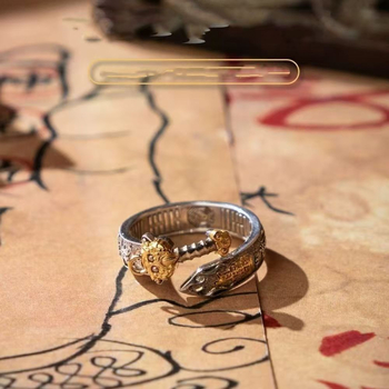 Unisex otvoreni prsten s motivom sedam zvijezda mača, taoistička kultura, kineski retro etnički stil, podesiv