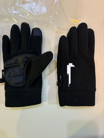 Mănuși de ciclism pentru bărbați, iarnă 2025, negru polar fleece, calde, rezistente la vânt, degete întregi