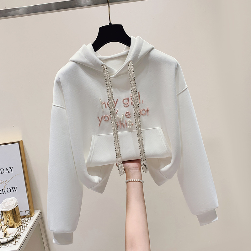 Djevojke: hoodie s kapuljom u školskom stilu, širok kroj, jesen 2024