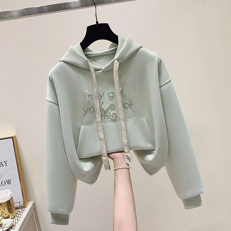 Djevojke: hoodie s kapuljom u školskom stilu, širok kroj, jesen 2024