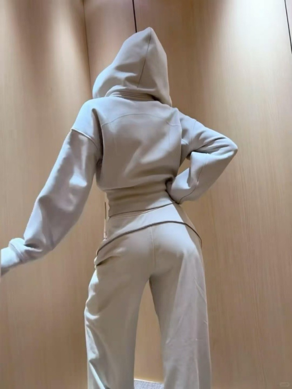 Női kora tavaszi kapucnis felső és kabát szett, koreai stílusú lezser outfit, 2026 új