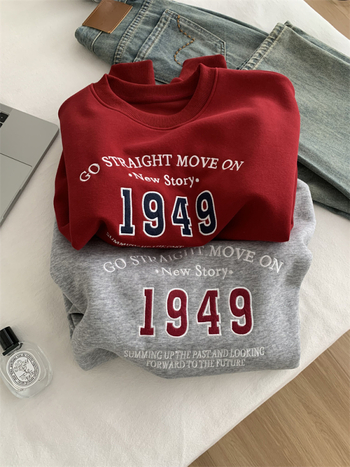 Ženska američko-retro vyšivana dukserica jakna, ležerno krojene, dugi rukavi, okrugli izrez, jesen 2025