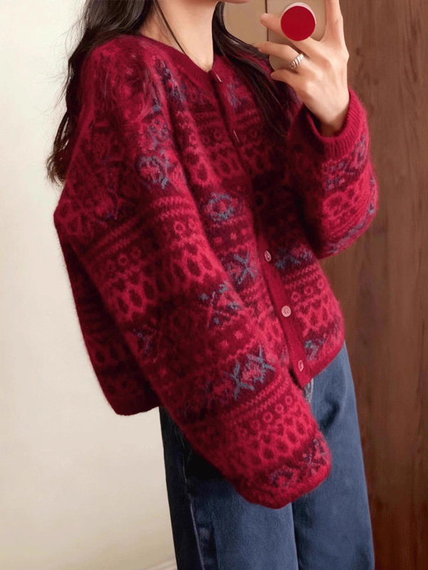 Női zöld retro kötött pulóver, őszi–téli szezon, lazán szabott, rétegző felső