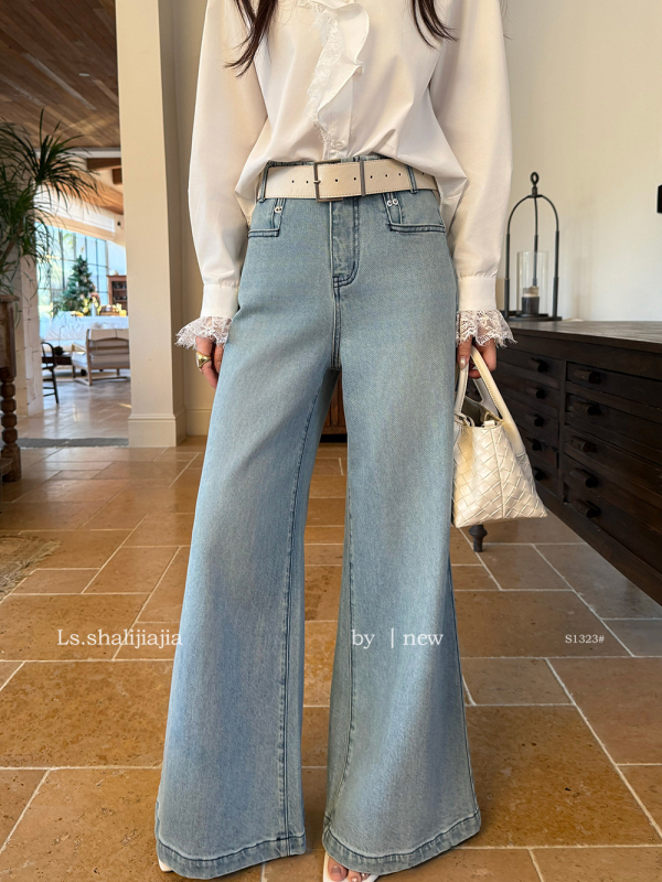 LS Casual traperice s širim krojem, visokim strukom, denim, proljeće 2026, žene S1323