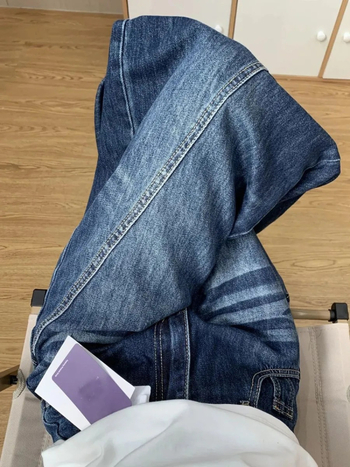 Ženske traperice od denima, visok pojas, široke nogavice, opuštenog ravnog kroja, do poda, američki retro stil, oprano pranje