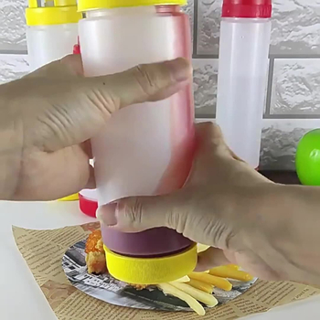 Dvojno-glava boca za umake od plastike, za umake i začine, sushi umak, nepropusni dizajn