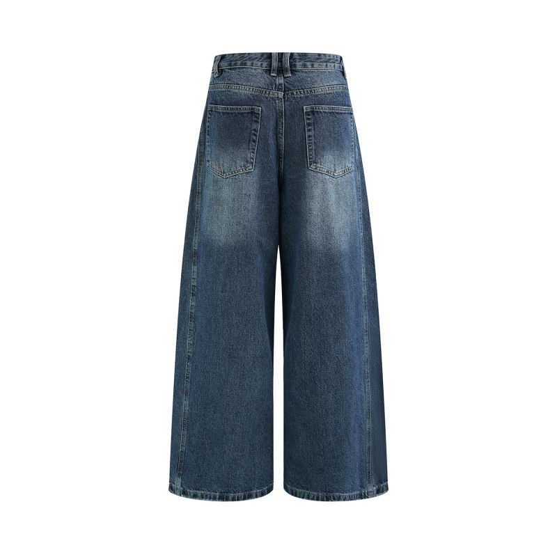 Nowyin 25 nove ženske džinsice s visokim strukom, širokih nogavica, američki retro stil, denim s pranjem