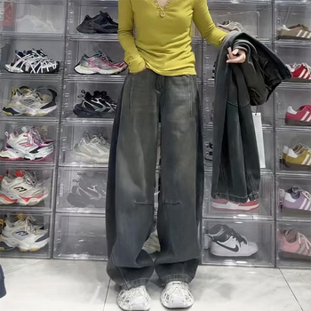 Proljetne vintage traperice za plus veličinu, visokim strukom, širokih nogavica, laskaju kruškolikoj silueti
