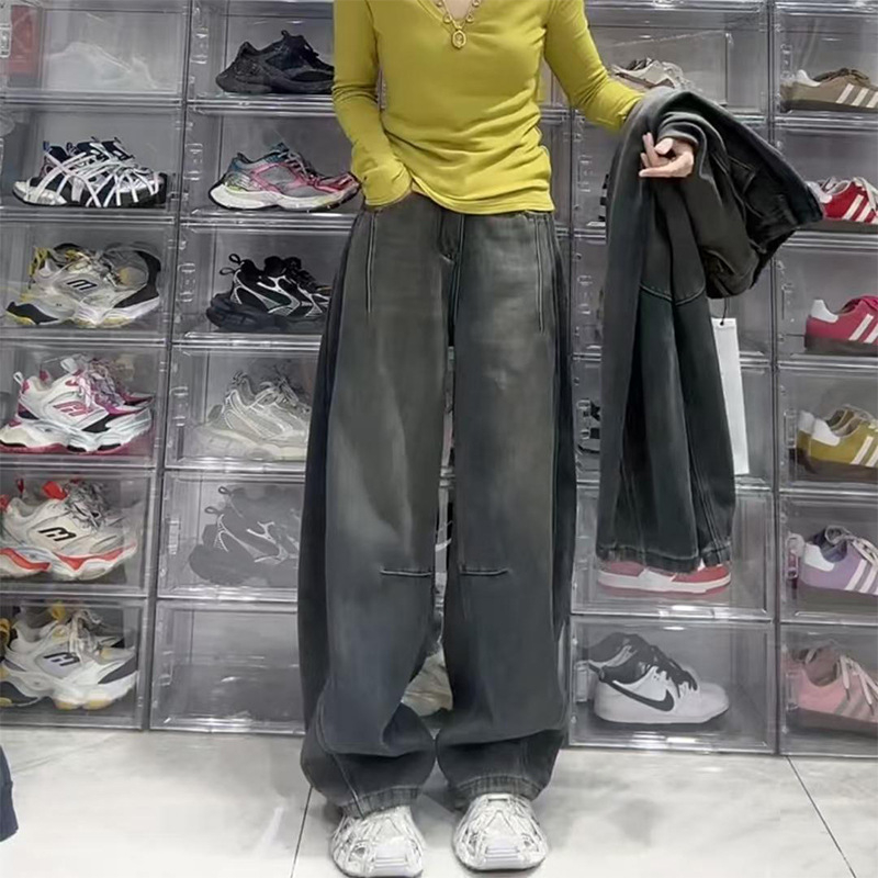 Proljetne vintage traperice za plus veličinu, visokim strukom, širokih nogavica, laskaju kruškolikoj silueti