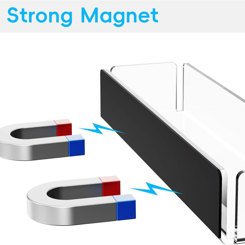 Mágneses akril polc hűtőszekrényhez – modern, minimalist szervező fűszereknek