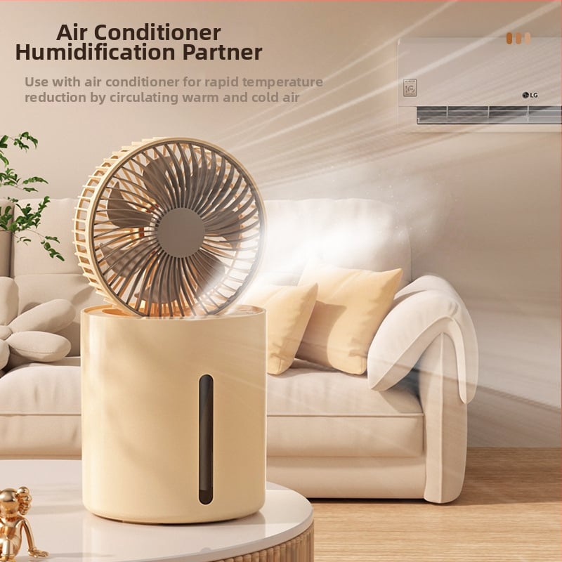 USB mini stolný ventilátor so zvlhčovačom a vodnou hmlou