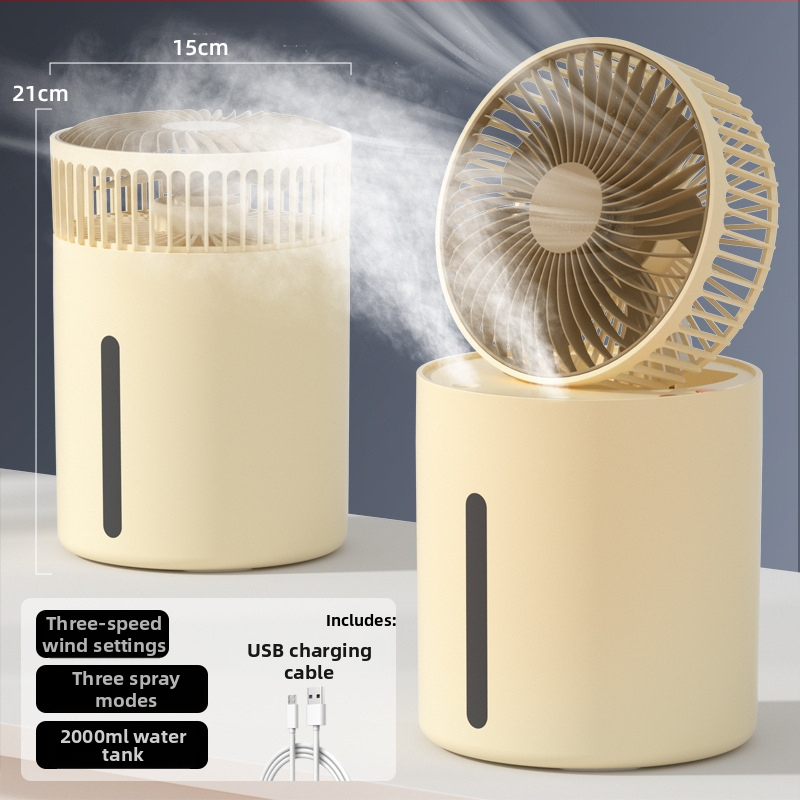 USB mini stolný ventilátor so zvlhčovačom a vodnou hmlou