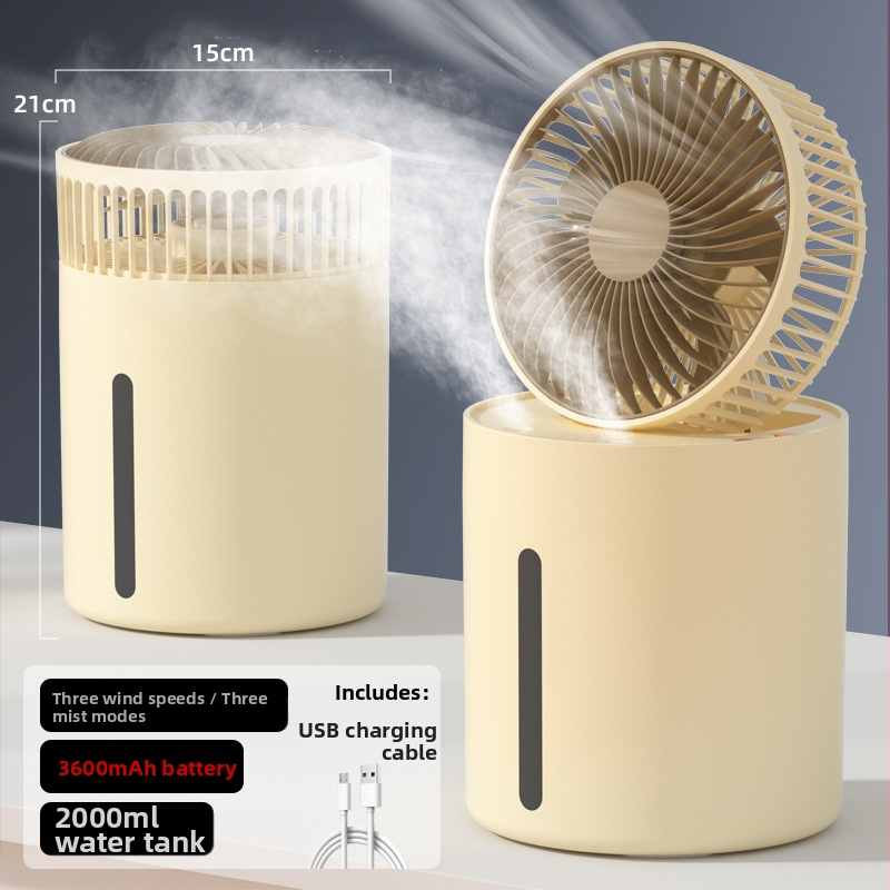 USB mini stolný ventilátor so zvlhčovačom a vodnou hmlou