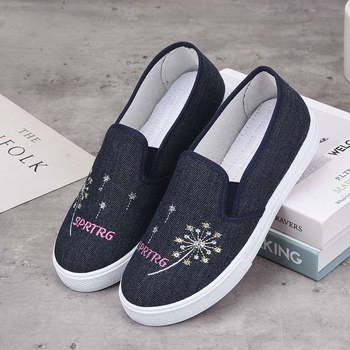 Ženske platnene cipele Old Beijing, proljeće i jesen, mekana protuklizna podloga, slip-on, korejskog stila, casual ravne cipele