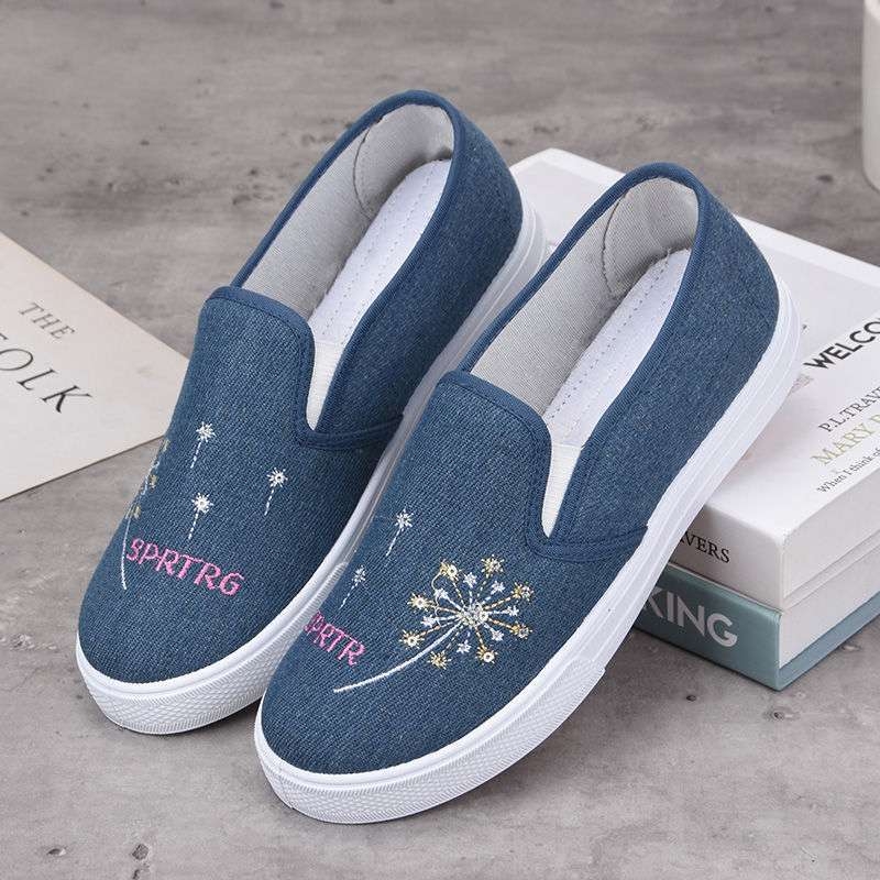 Ženske platnene cipele Old Beijing, proljeće i jesen, mekana protuklizna podloga, slip-on, korejskog stila, casual ravne cipele