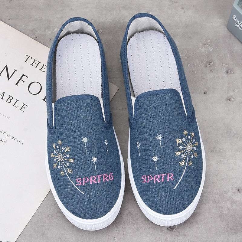Ženske platnene cipele Old Beijing, proljeće i jesen, mekana protuklizna podloga, slip-on, korejskog stila, casual ravne cipele