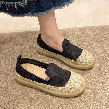 Ženske slip-on loafer s lanenim gornjim dijelom – udobne svakodnevne ravne cipele, proljeće 2025