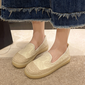 Ženske slip-on loafer s lanenim gornjim dijelom – udobne svakodnevne ravne cipele, proljeće 2025