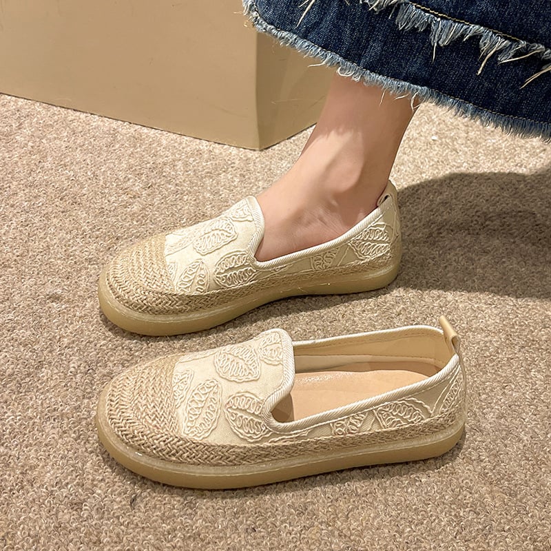 Ženske slip-on loafer s lanenim gornjim dijelom – udobne svakodnevne ravne cipele, proljeće 2025