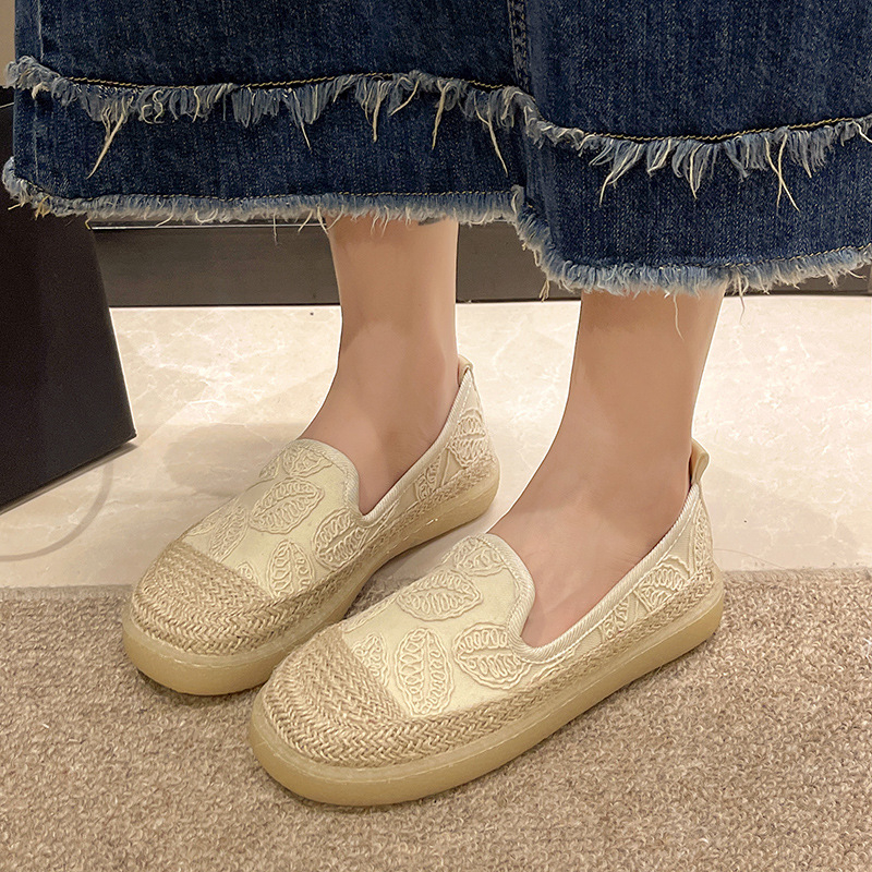 Ženske slip-on loafer s lanenim gornjim dijelom – udobne svakodnevne ravne cipele, proljeće 2025