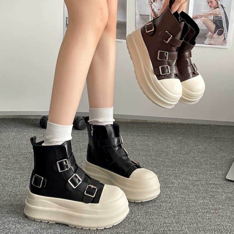 Μαύρα γυναικεία καμβά sneakers με χοντρή σόλα που δίνει ύψος, ρετρό στυλ, φθινοπωρινή 2025, casual παπούτσια που ταιριάζουν με φούστες