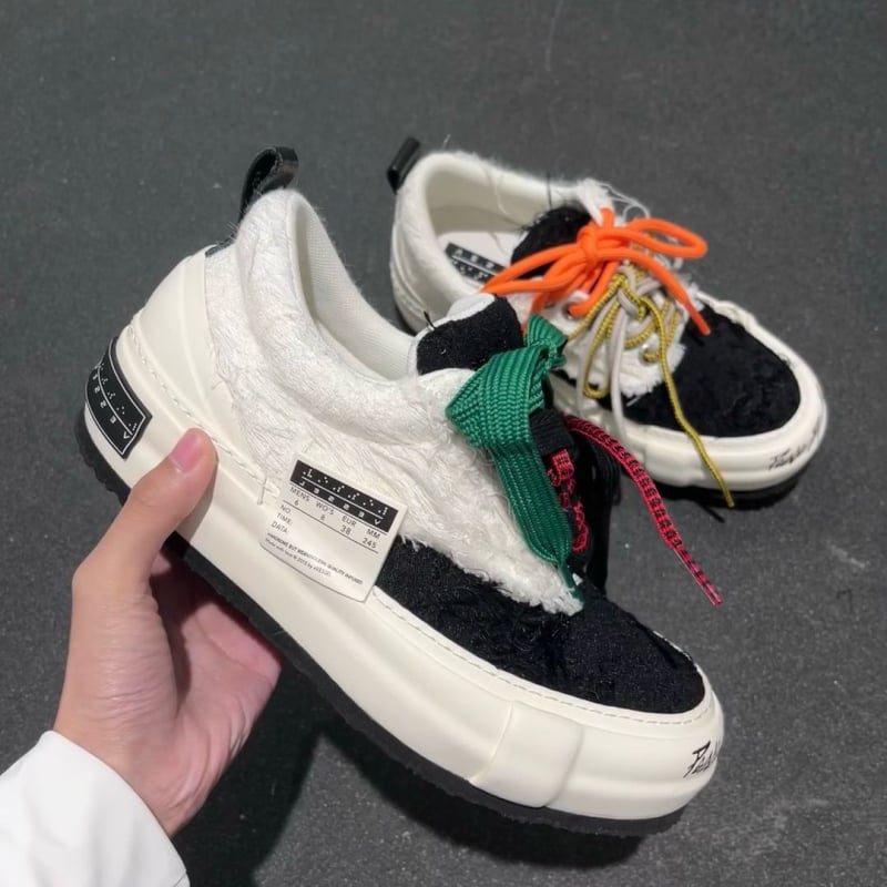 Unisex πολυχρωμα καμβά sneakers με ζακάρντ μοτίβο νιφάδες χιονιού, φθινόπωρο 2024, χειροποίητα, με κορδόνια