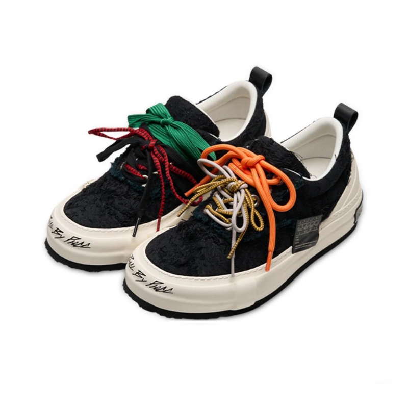 Unisex πολυχρωμα καμβά sneakers με ζακάρντ μοτίβο νιφάδες χιονιού, φθινόπωρο 2024, χειροποίητα, με κορδόνια