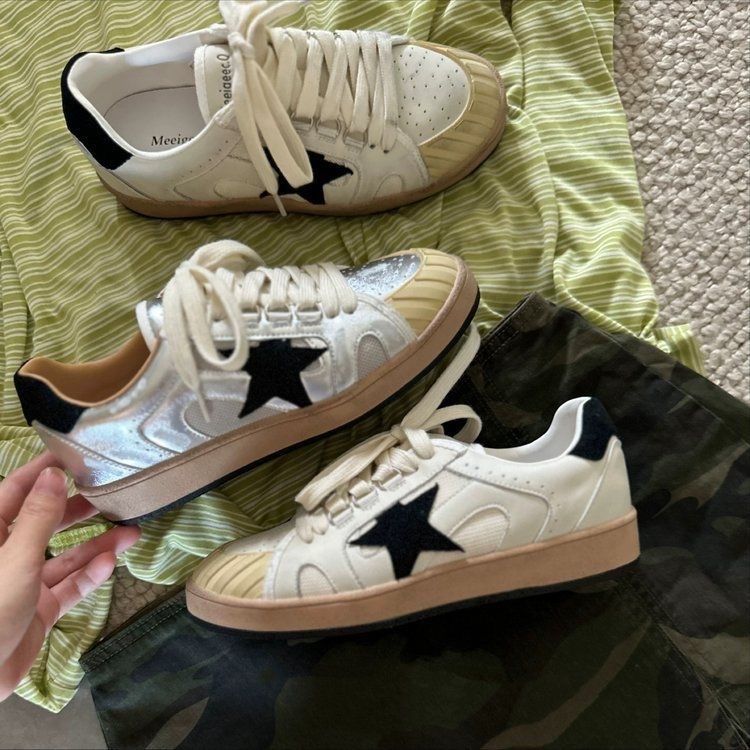 Ženske tenisice u stilu H – Z era s zvjezdanim uzorkom, izlizane retro casual tenisice