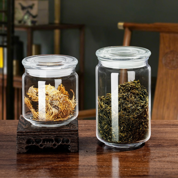 Mali stakleni posuda za čaj i žitarice, proziran spremnik za pohranu s poklopcem, visoke prehrambene kvalitete