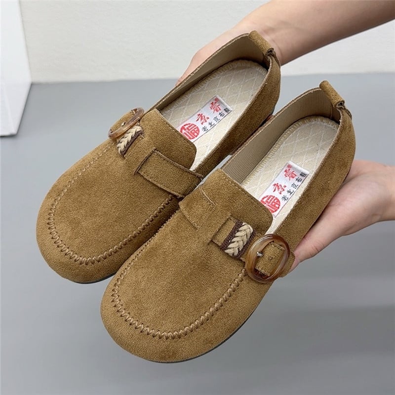 Birkenstock-stílusú női lapos talpú loafers, vászonból készült cipők a régi Pekingtől, mindennapi viseletre