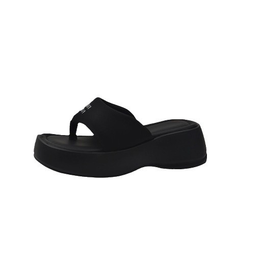 Ženske flip-flopice s debelim potplatima, ljeto 2026 – novi model, pogodne uz suknje, crne plažne sandale