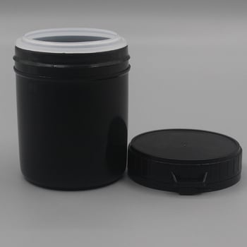 350 ml кръгъл пластмасов буркан с бял капак, прозрачно уплътване, за опаковане на бои и конфитюр