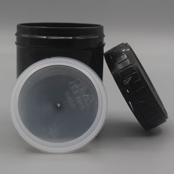 350 ml кръгъл пластмасов буркан с бял капак, прозрачно уплътване, за опаковане на бои и конфитюр