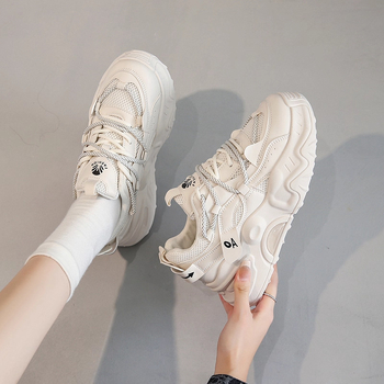 Ženske mrežaste tenisice s debelom platforme za povećanje visine, stil dad sneakers, veličina 34, jesen 2025