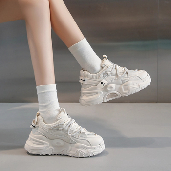 Ženske mrežaste tenisice s debelom platforme za povećanje visine, stil dad sneakers, veličina 34, jesen 2025