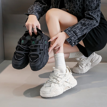 Ženske mrežaste tenisice s debelom platforme za povećanje visine, stil dad sneakers, veličina 34, jesen 2025