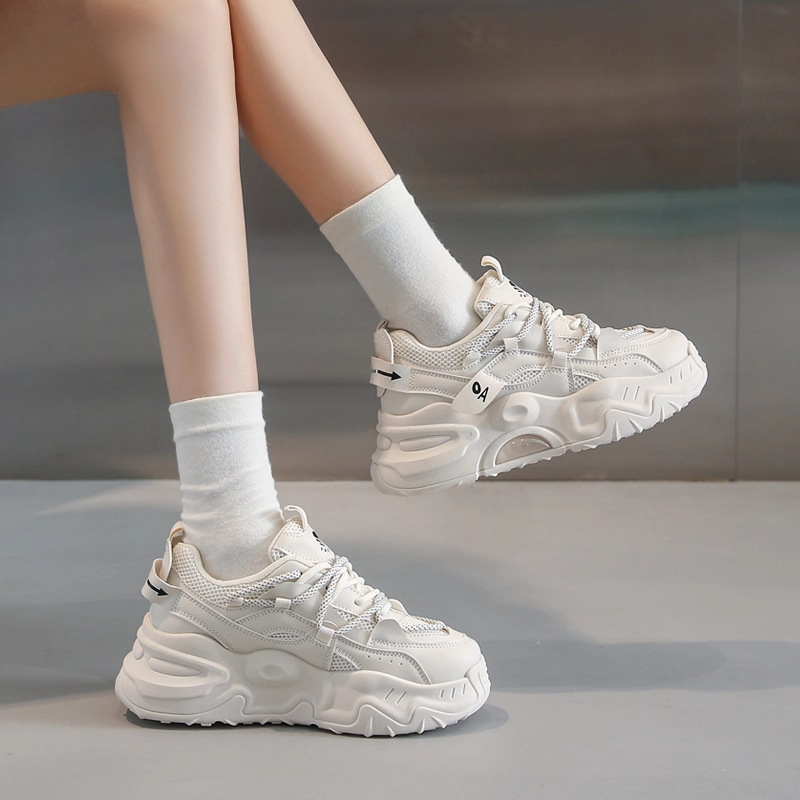 Ženske mrežaste tenisice s debelom platforme za povećanje visine, stil dad sneakers, veličina 34, jesen 2025