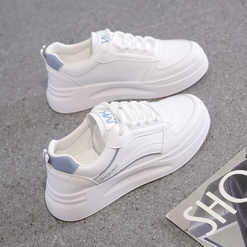 Női fehér műbőr sneaker, 2026-os modell, tavasz–ősz, mindennapi sportcipő SH836