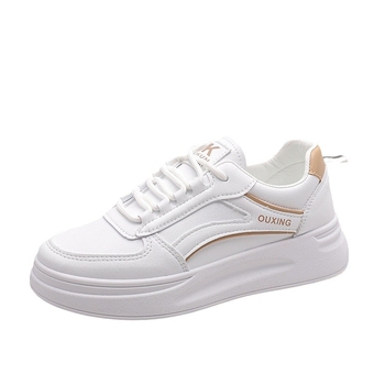 Női fehér műbőr sneaker, 2026-os modell, tavasz–ősz, mindennapi sportcipő SH836