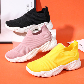 Ženske tenisice za proljeće i jesen, prozračne casual tenisice s mrežastim gornjim dijelom, okrugli vrh, niski plosnati potplat, PVC đon, tekstilna uložak, slip-on, svakodnevna upotreba