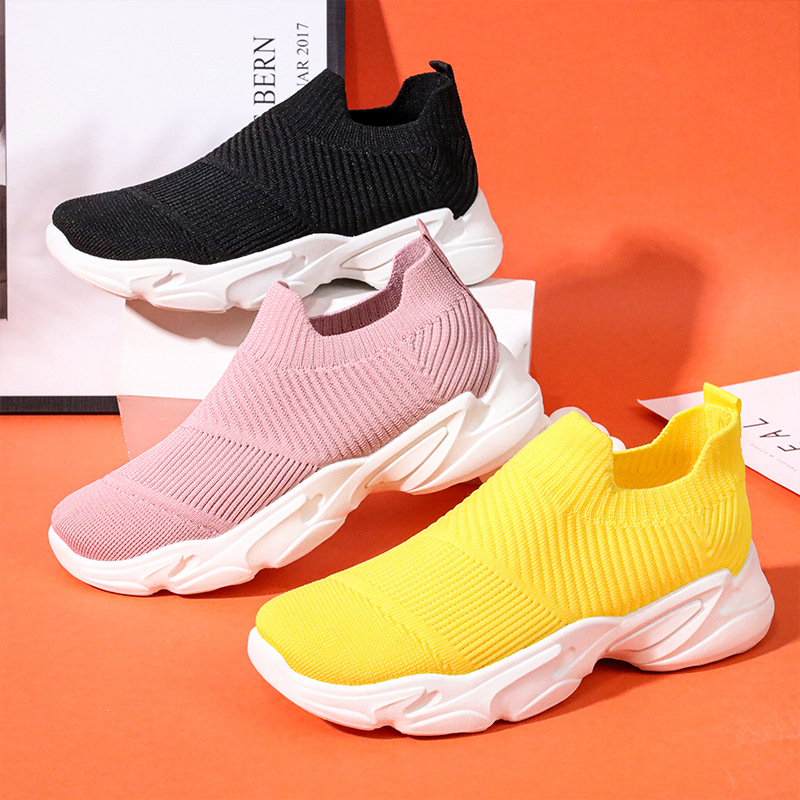 Ženske tenisice za proljeće i jesen, prozračne casual tenisice s mrežastim gornjim dijelom, okrugli vrh, niski plosnati potplat, PVC đon, tekstilna uložak, slip-on, svakodnevna upotreba