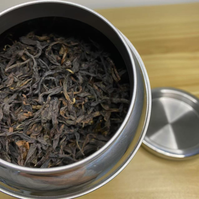 Kutija za čaj od nehrđajućeg čelika, 125 g – zatvorena metalna kutija za skladištenje crnog čaja s dizajnom kore mandarine